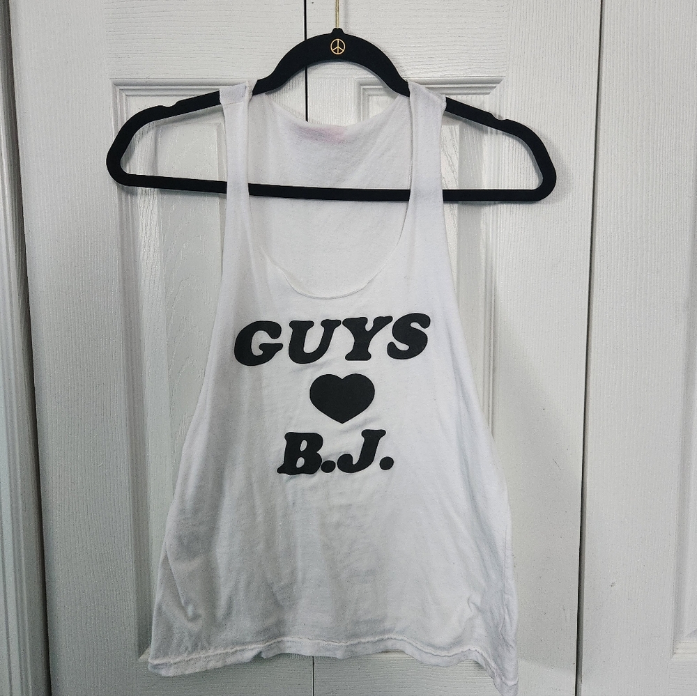 Like New Betsey Johnson Rare Vintage  Iconic "Guys ❤️ B.J." Tank Size Large